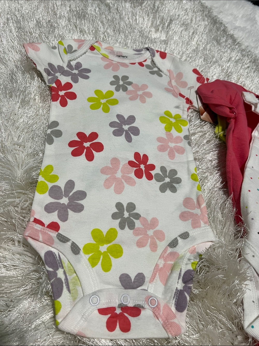 Carter's Little Layette Infant 5 Pack 100% Cotton Short Sleeve Bodysuits 9MO NWT - Picture 7 of 12